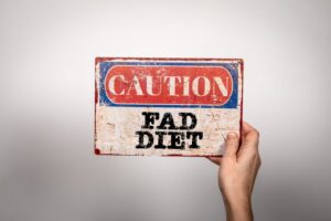 caution sign for fad diets